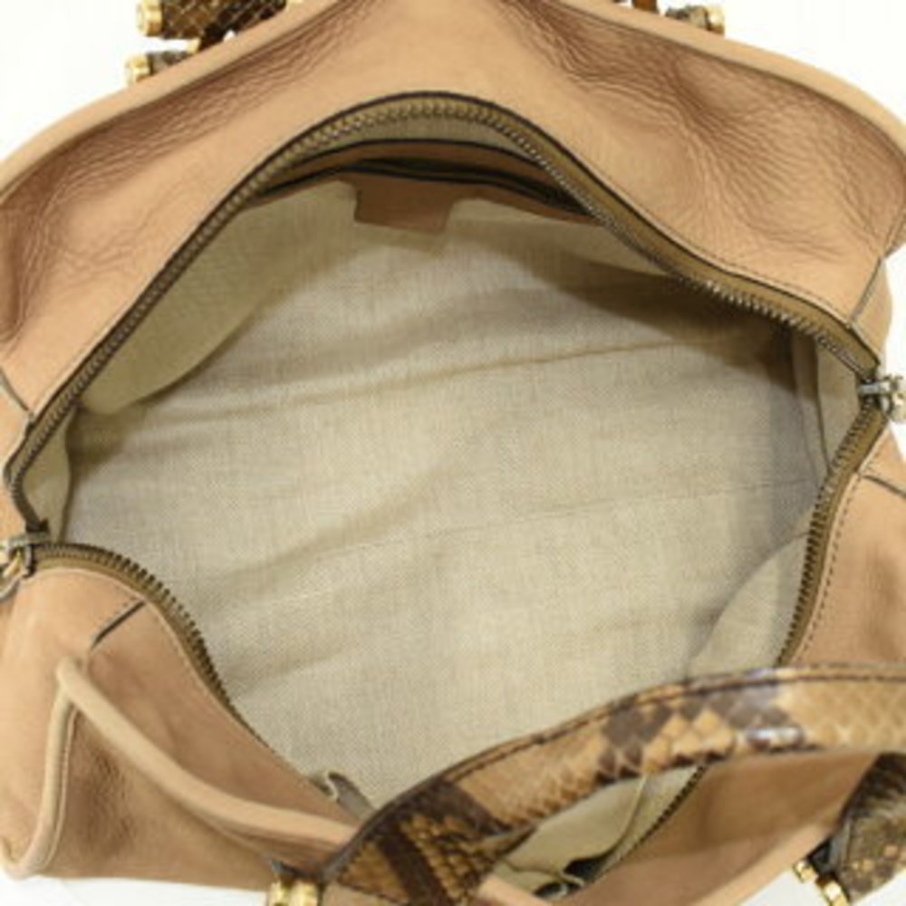 Gucci Boston Bag Brown Python Leather - image 7